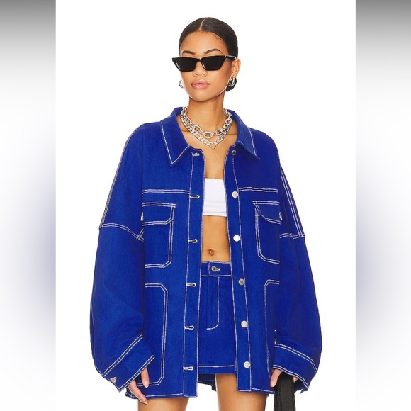 BY.DYLN Jackets & Blazers - BY.DYLN Cooper Jacket in Blue Cobalt Revolve Size XS